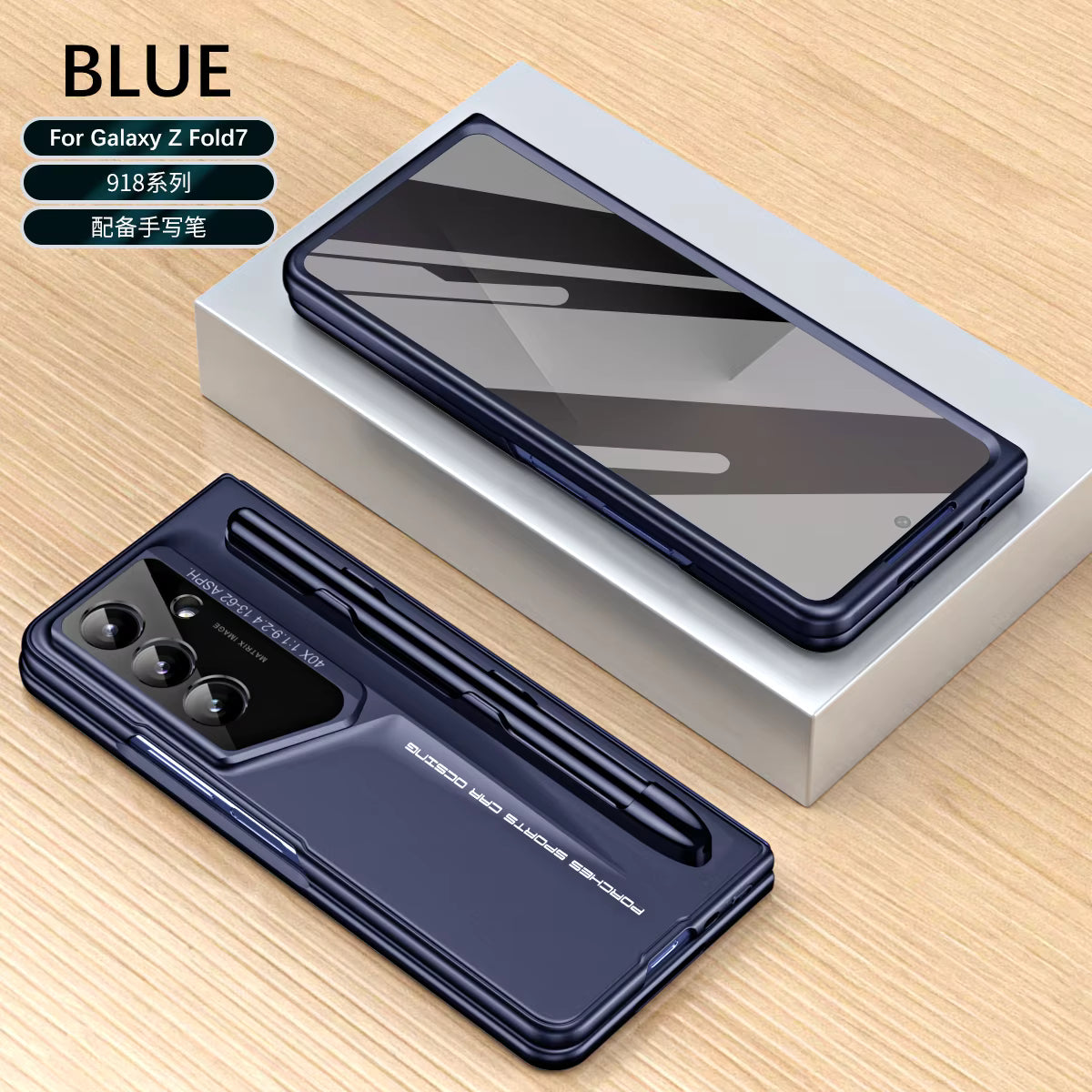 Hinge Pen Slot Armor Case for Samsung Z Fold – 360° Shockproof Cover with Tempered Glass Full Screen Protector