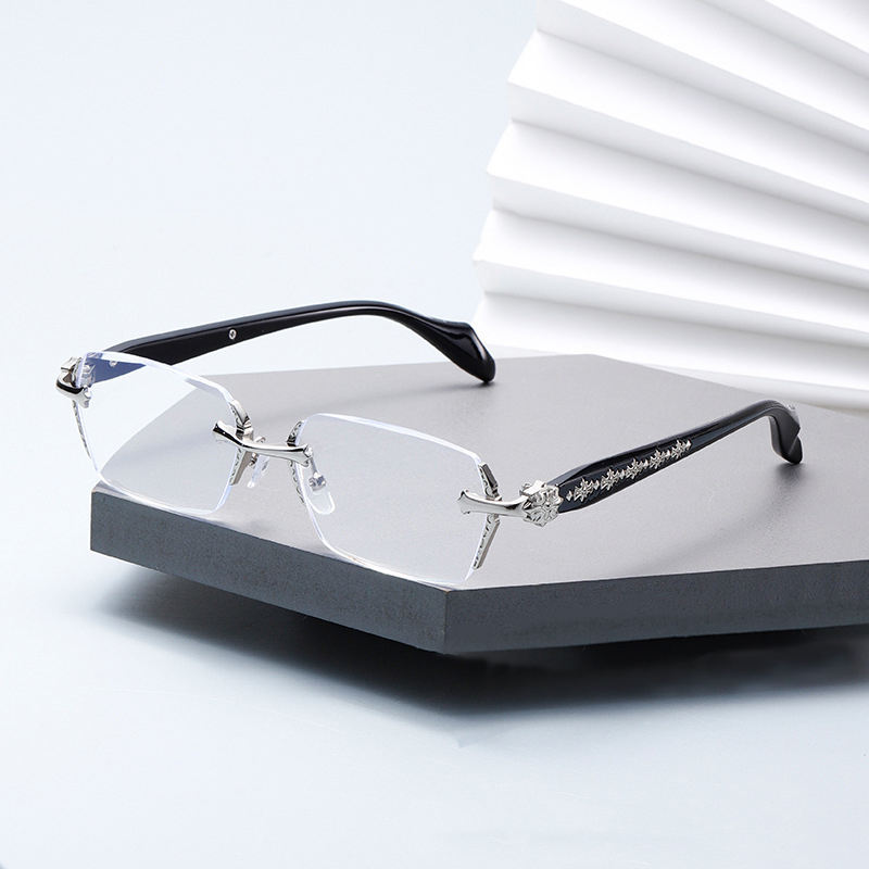 Classic Rimless Square Frame Reading Glasses for Men & Women