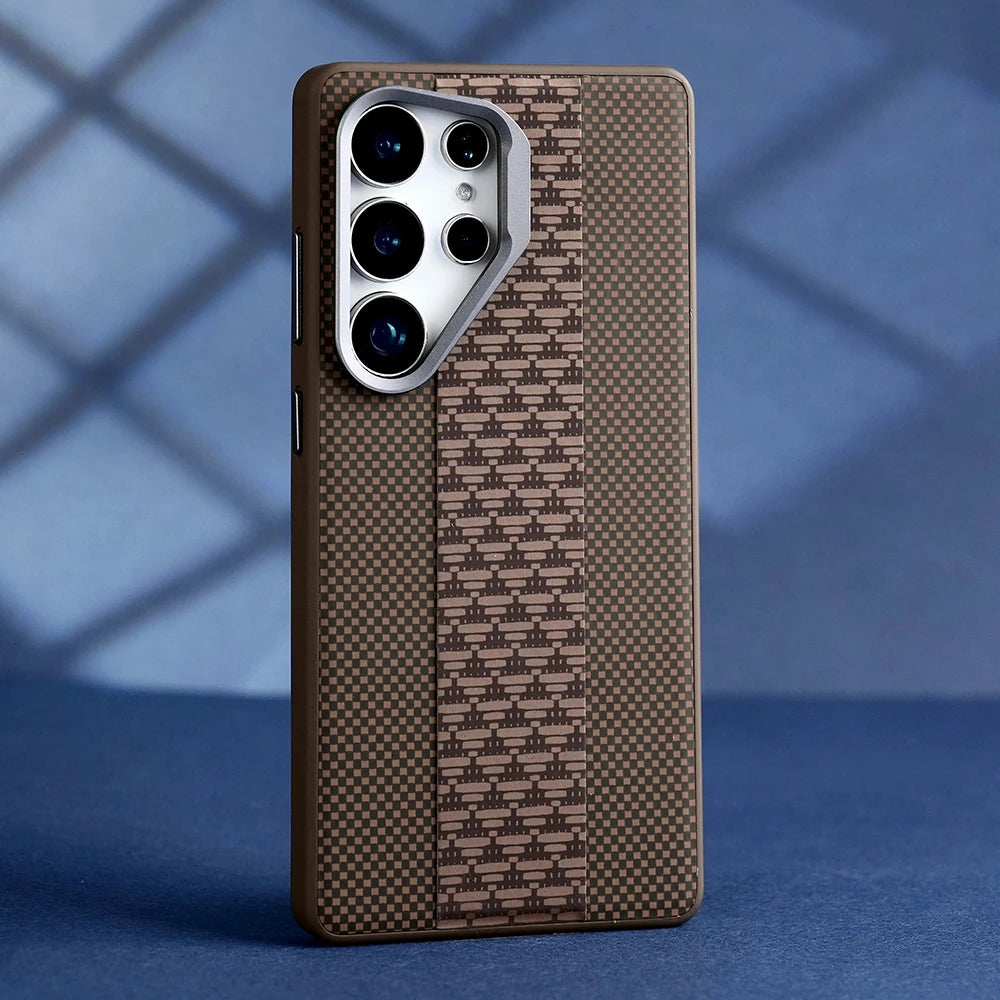 Custom PU Leather Phone Case for Samsung and Iphone Triangular Pattern Case