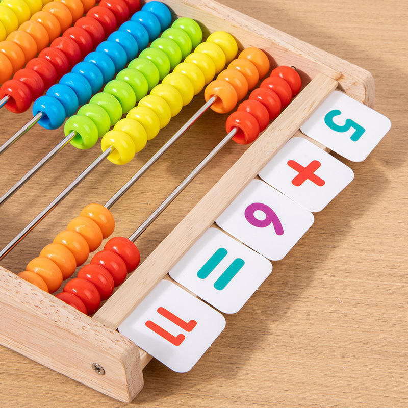 Early Learning Wooden Abacus Stand – Addition & Subtraction Math Teaching Aid for Kids