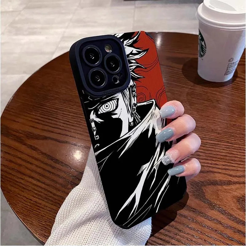 Naruto Pain Cartoon Fighter TPU Leather iPhone Case