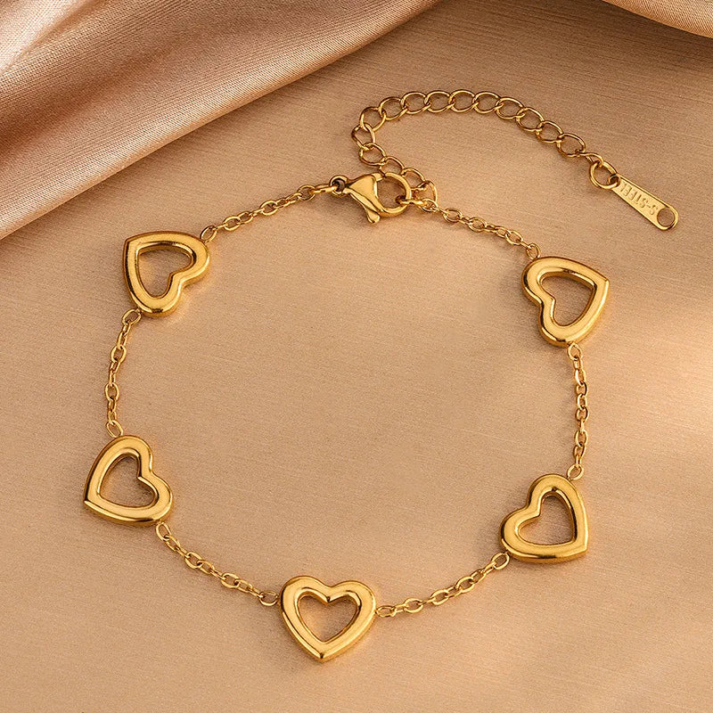 Elegant Titanium Heart Necklace Set - Non-fading & Versatile