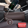 Multifunction Car Seat Gap Filler Organizer with Phone & Cup Holder PU Leather Storage Box