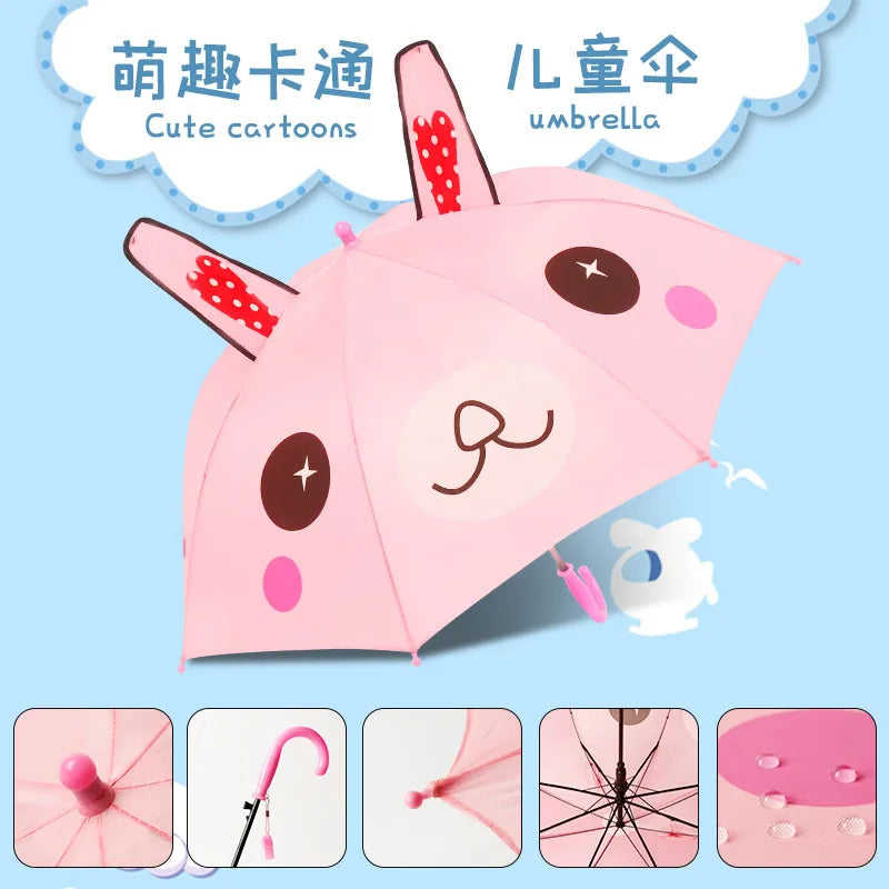 Cartoon Children's Straight Umbrella with Ears Cute Design