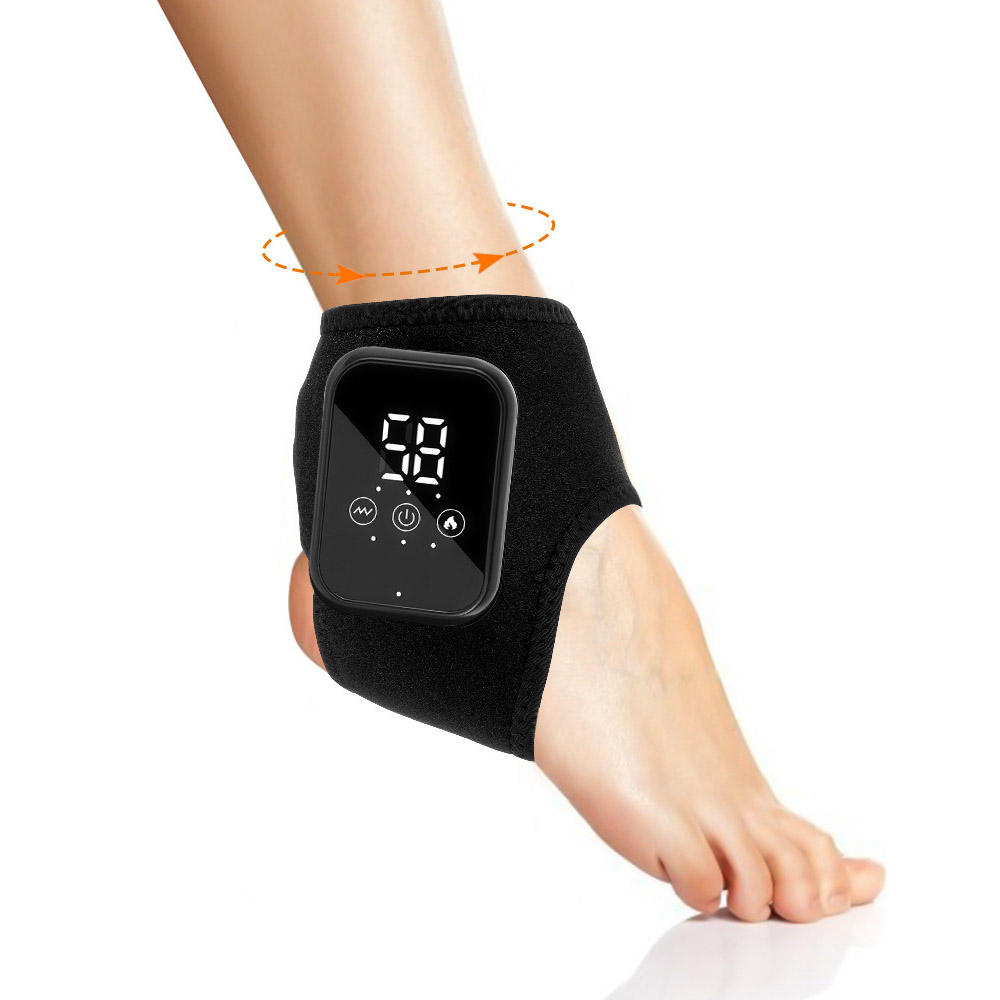 USB Heated Foot & Ankle Massager Wrap – Rechargeable Wireless Vibration Brace