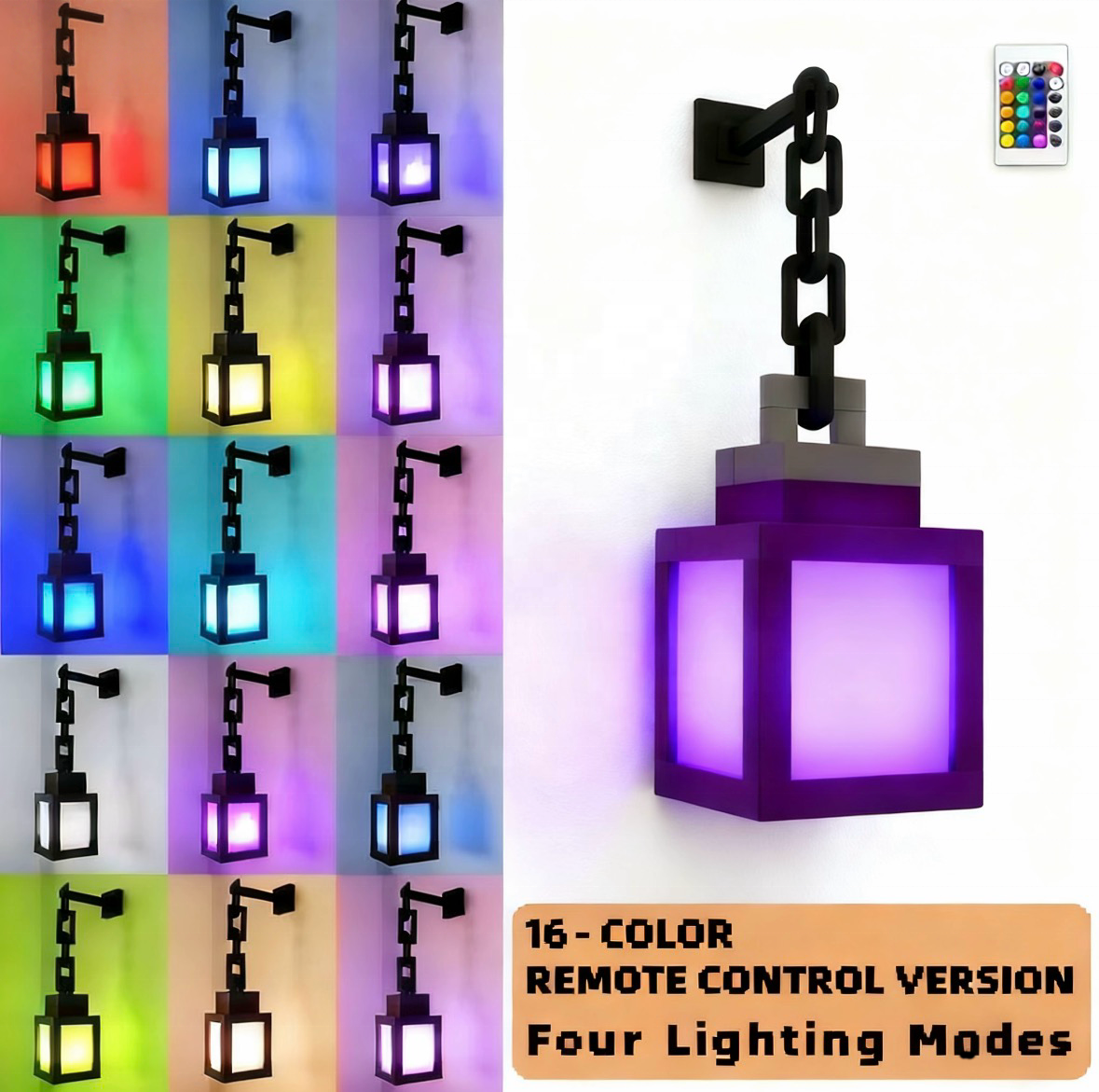 PixelGlow RGB Mosaic Night Lamp – Remote Control Color Changing Ambient Light