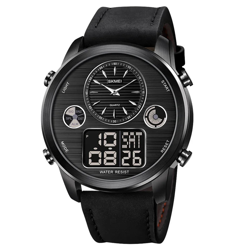 Skmei 1653 Analog Digital Leather Watches