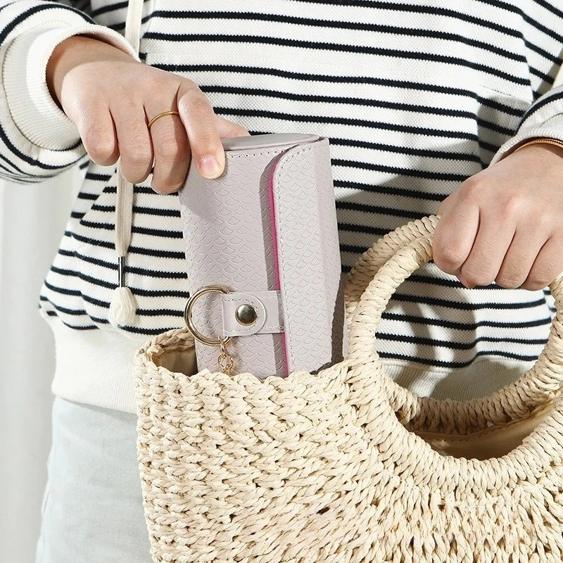 Luxury PU Leather Mini Jewelry Travel Case