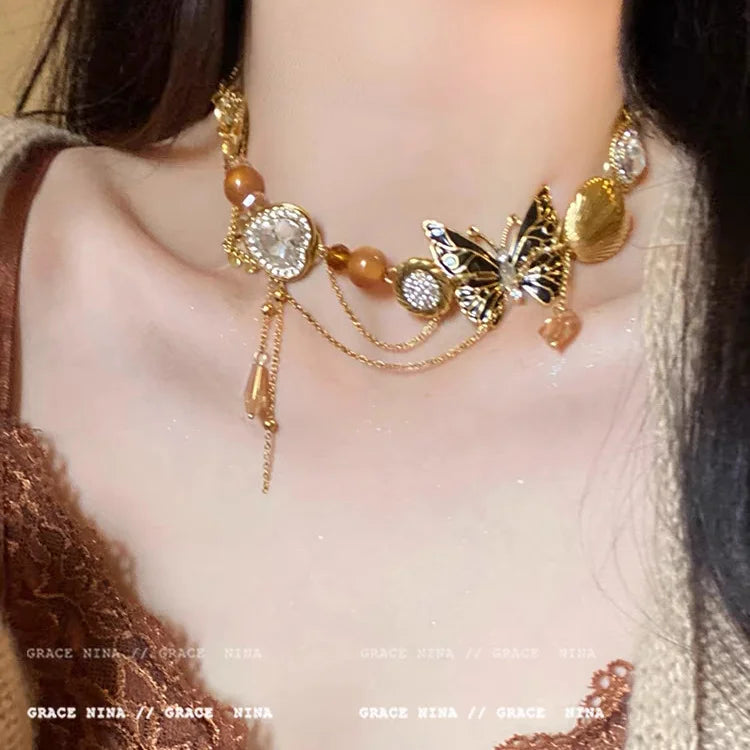Retro Tassel Butterfly Necklace for Women