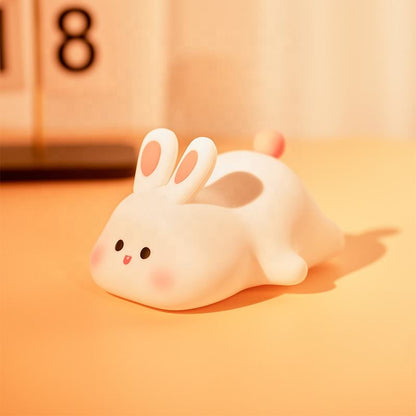 EGOGO Cute Rabbit Silicone Night Light USB Rechargeable Soft Lamp for Kids Bedroom