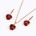 Xuping 18K Gold Glass Jewelry Set