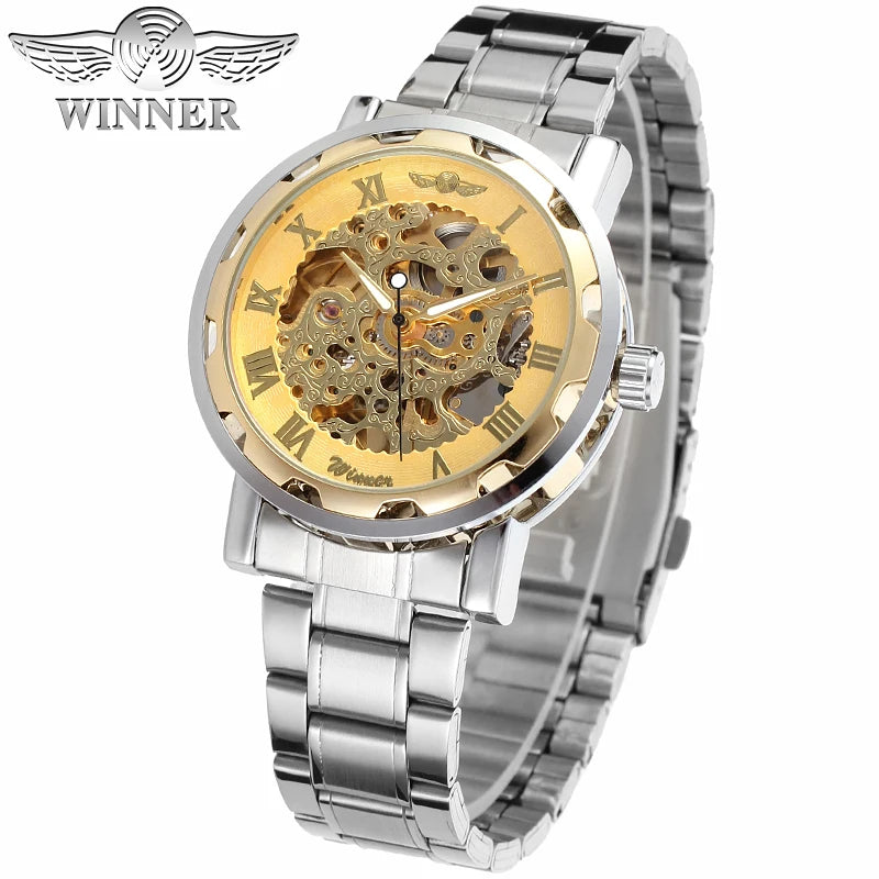 Luxury Gold Skeleton Automatic Watch
