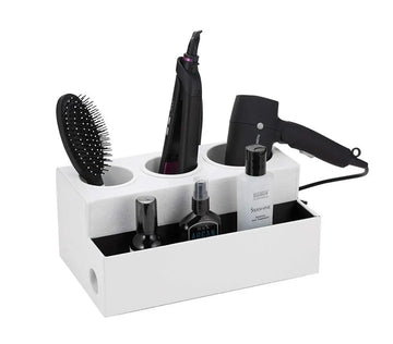 Home Leather Desk Organizer Hair Dryer Person Case Tools Keeper