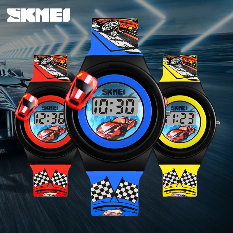 SKMEI Cartoon Car Kids' Digital Watch