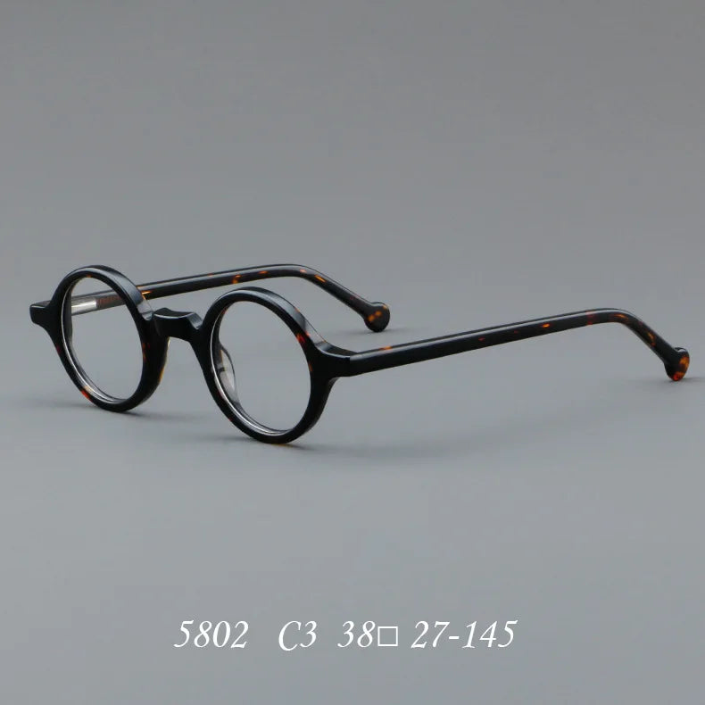 Vintage Wooden Round Acetate Eyeglasses