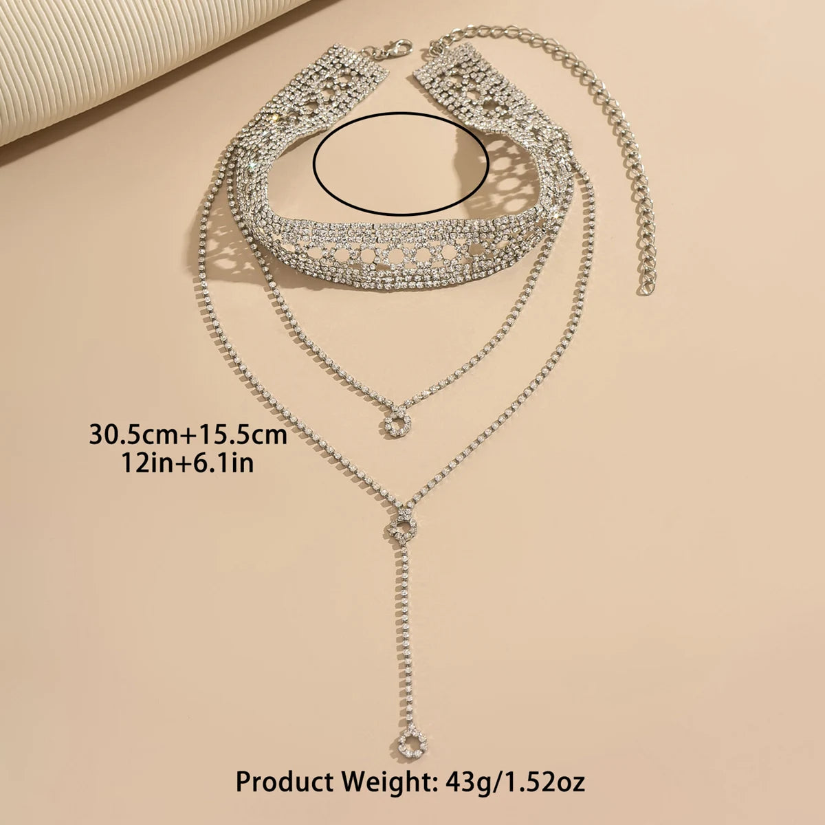 Women's Multi-Layered Sparkling Chain Necklace