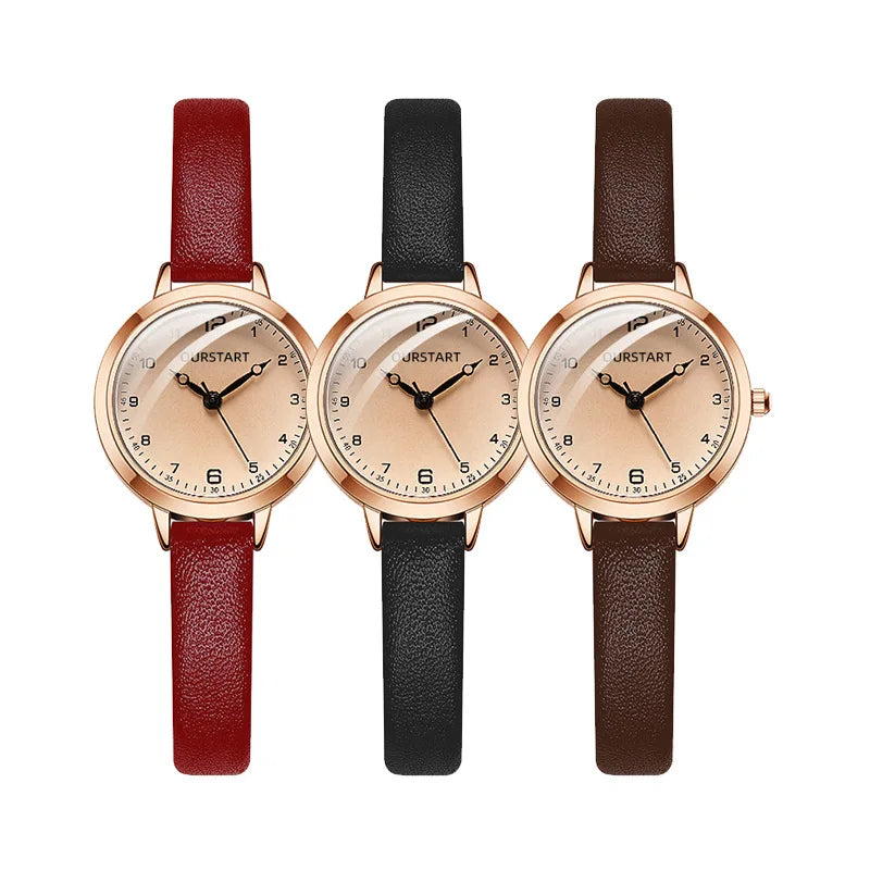 Retro Leather Strap Ladies Quartz Watch