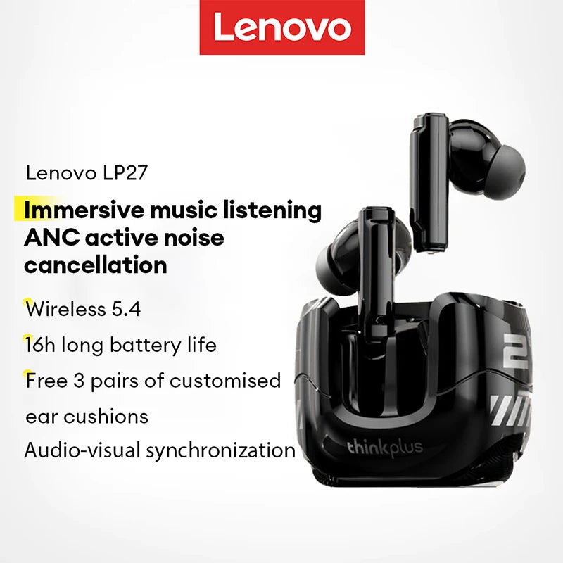 Original Lenovo LP27 Earphones Wireless BT V5.4 HIFI Stereo Surround