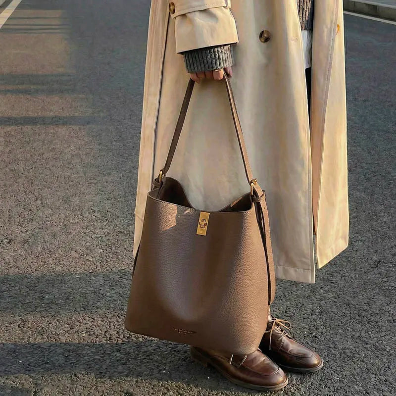 Simple Bucket Bag for Women Fashionable and Versatile Commuting