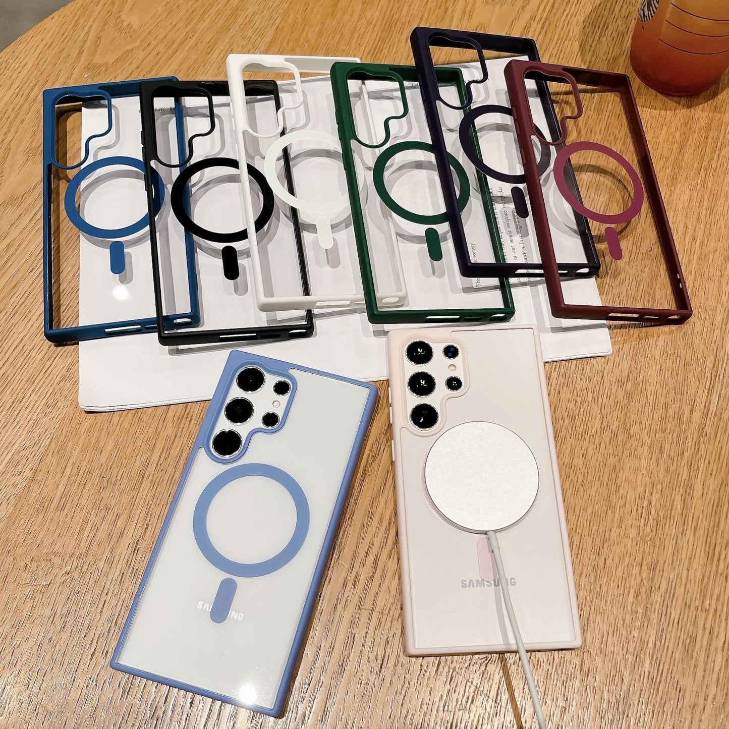 Transparent PC + TPU Case for Samsung – Clear Shockproof Slim Protective Cover