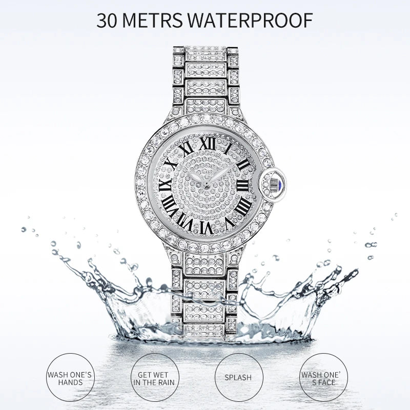 Elegant Women's Luxury Quartz Watch with Crystals