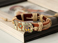 Sign of Peace Leather Bracelet – Unisex Genuine Leather Hemp Rope Braided Wrap Bangle for Men & Women
