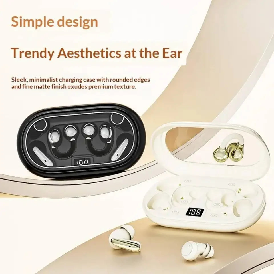 P47 3-in-1 Wireless Bluetooths Earbuds In-Ear & Ear-Clip Design LED