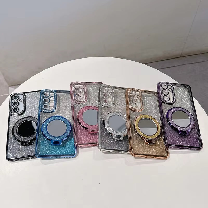 Bling Chrome Kickstand Sparkling Case – Soft Cover