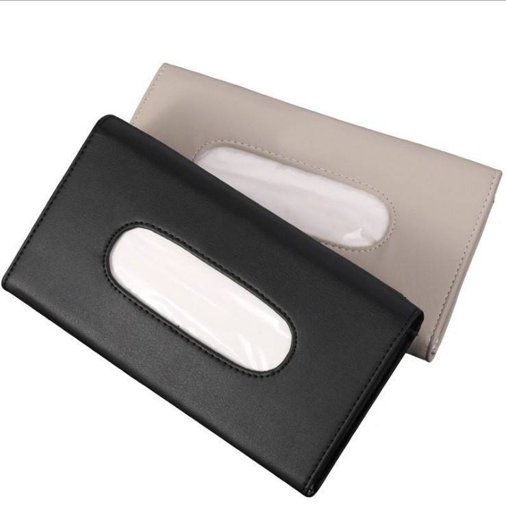 Leather Tissue Holder – Sun Visor Hanging Car Tissue Organizer