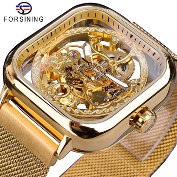 Forsining Golden Men's Automatic Watch - Luxury & Precision