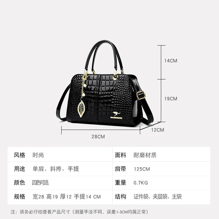 Large Capacity Shoulder Bag Handbag Grain Fashion Bags for Ladies