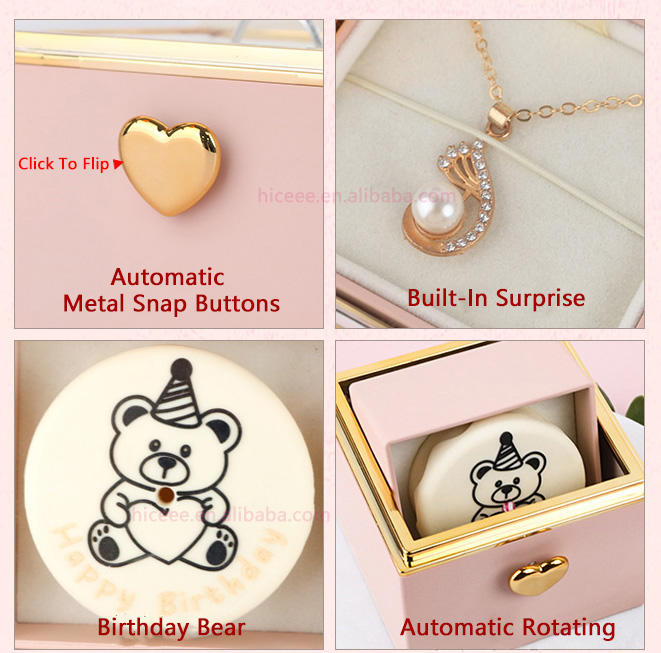 2025 Surprise Gift Jewelry Box – Rotating Bear Ring Cake Box