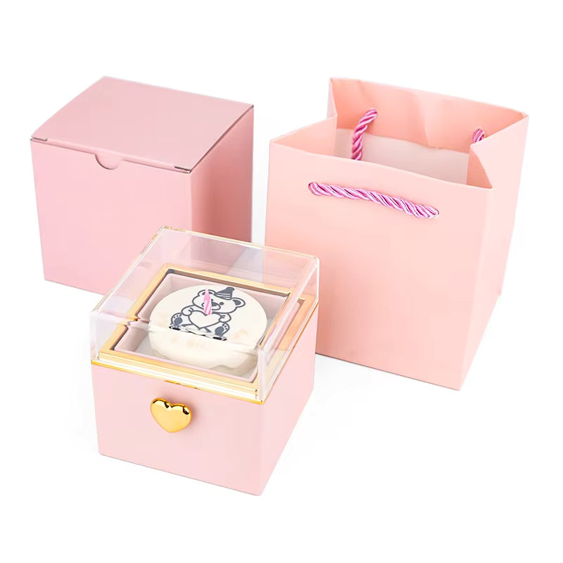 2025 Surprise Gift Jewelry Box – Rotating Bear Ring Cake Box