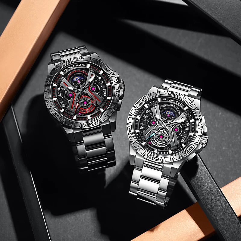 LILUOKE Luxury Top Brand Men Watches
