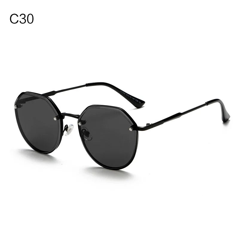 New Style Fashion Sun Protection Gradient Sunglasses Metal Frame Ins Cross Border Design