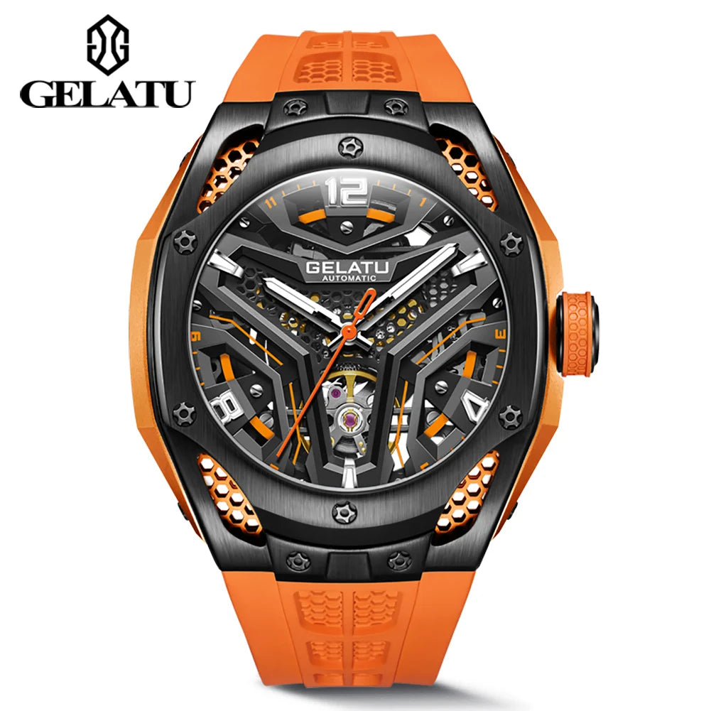 Gelatu 6007 Luxury Skeleton Sport Watch