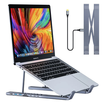 8-in-1 Portable Laptop Stand with USB-C Hub