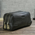 Men's Anti-Theft Leather Clutch with Double Zippers
