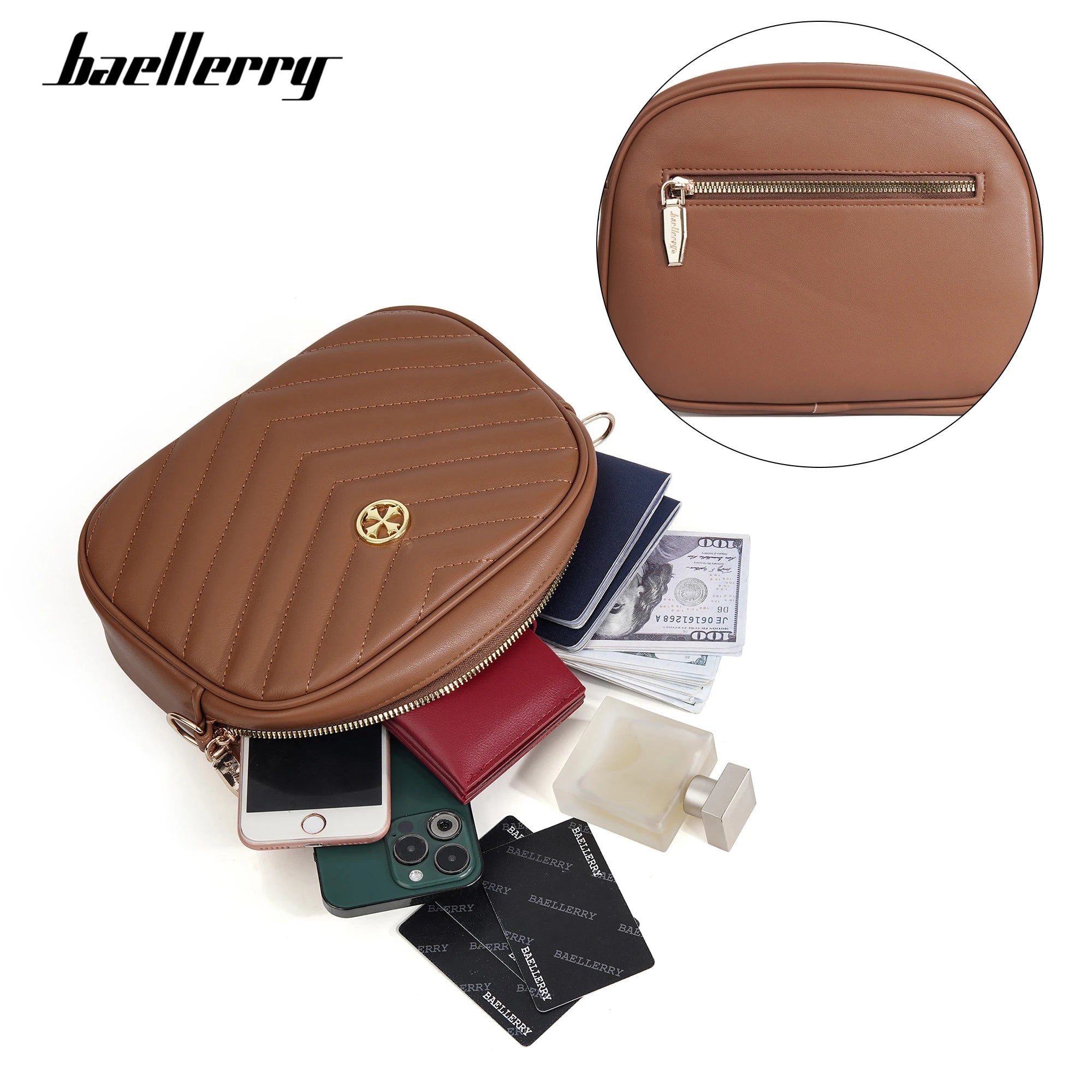 Baellerry Women's Cross-Body Zipper Shoulder Bag Large Capacity