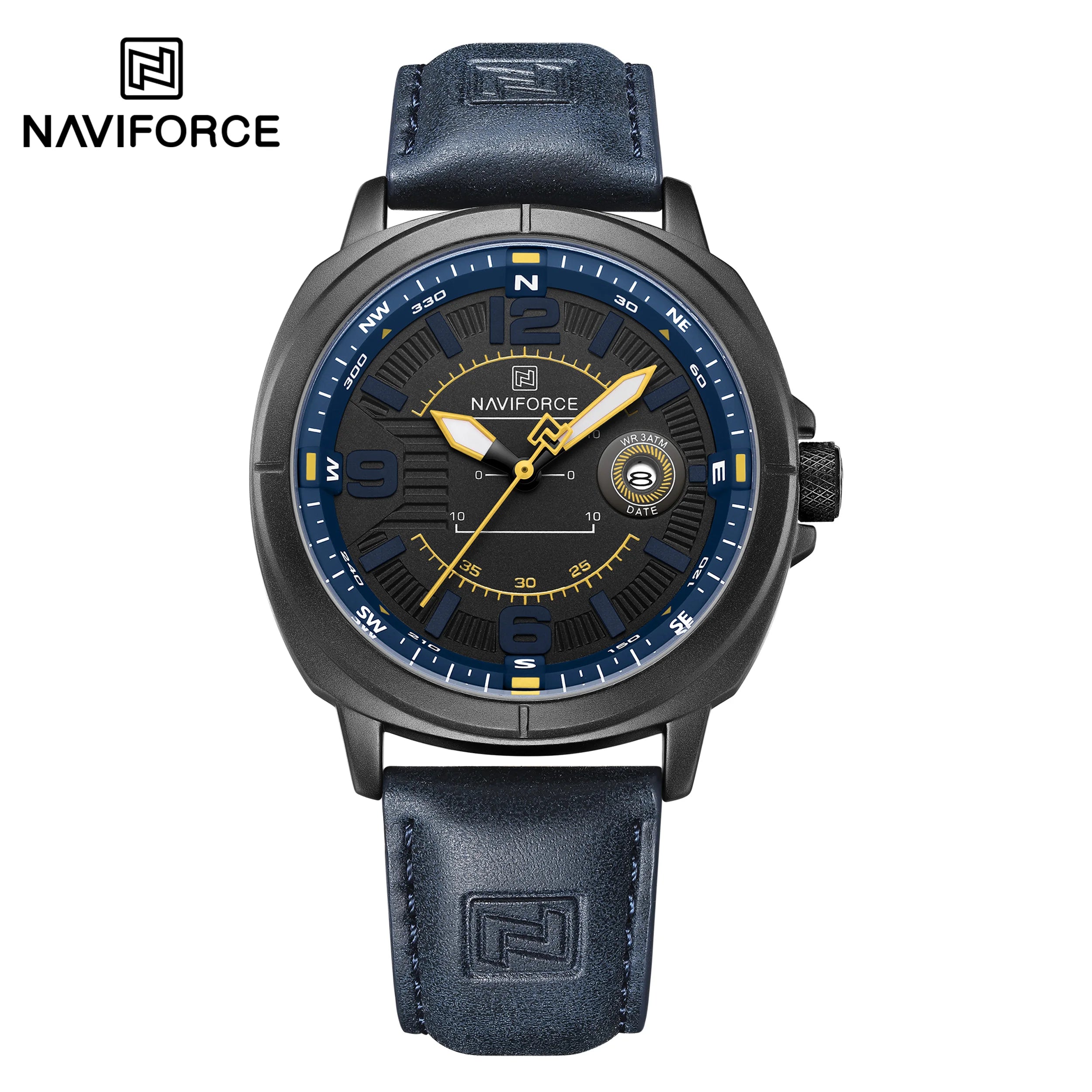 NAVIFORCE Men's Quartz Watch with Leather Band