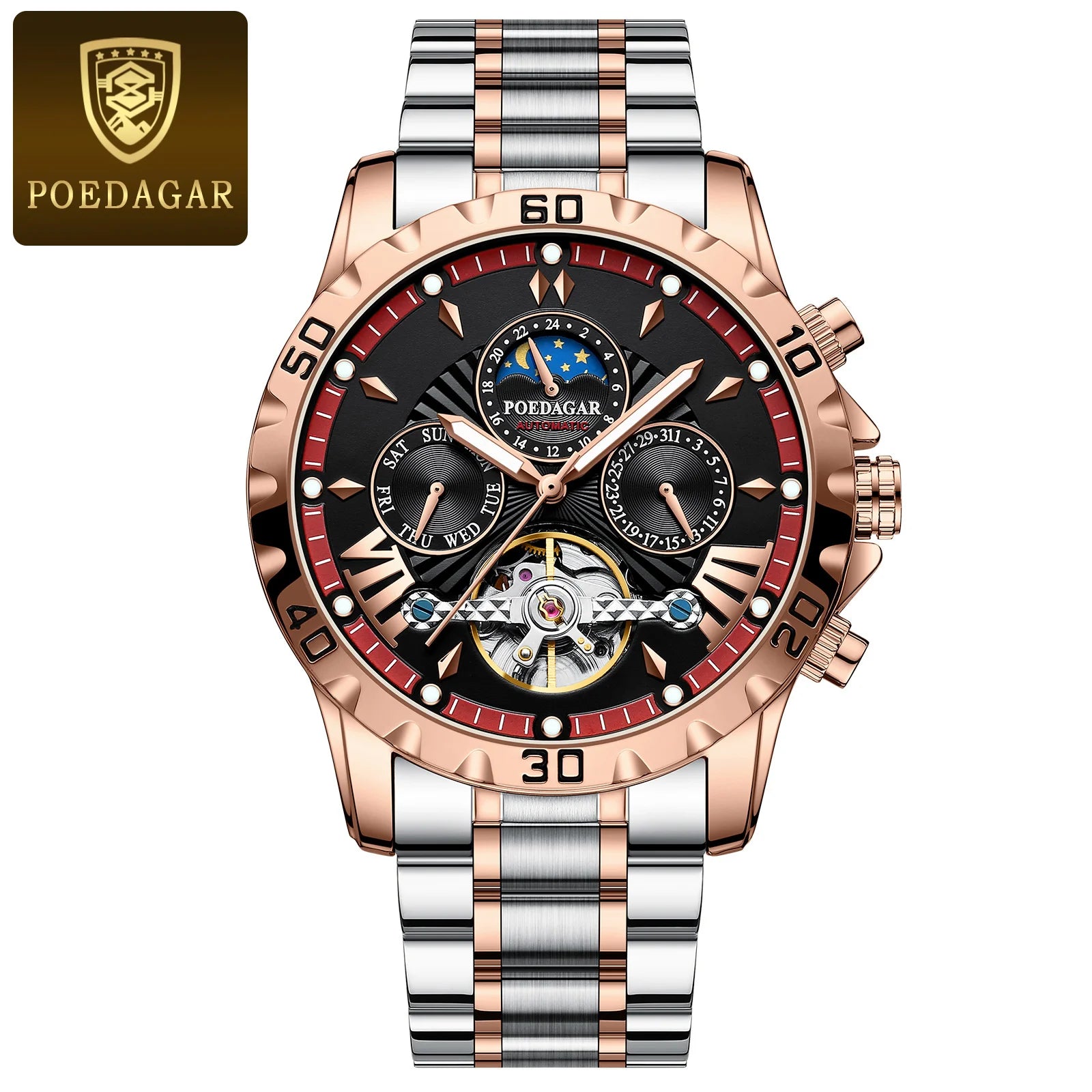 Poedagar Men's Tourbillon Luxury Watch