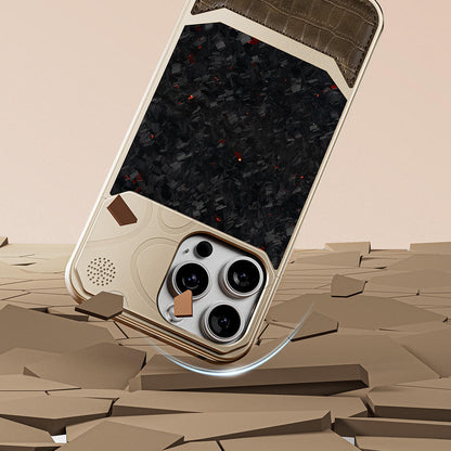 Luxury Satin Stitching Crocodile Pattern Aromatherapy Phone Case – Elegant Leather Protective Cover for iPhone