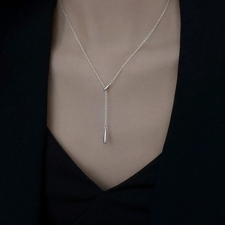 Silver Water Drop Luxury Necklace