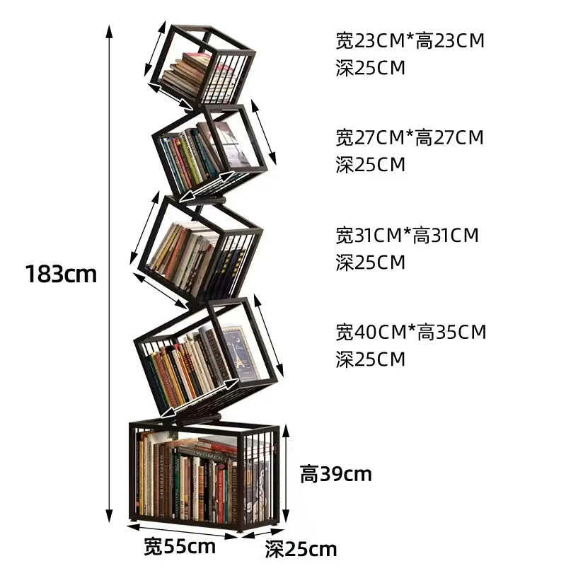 Nordic Creative Multi-Layer Bookshelf Metal Display Rack for Home