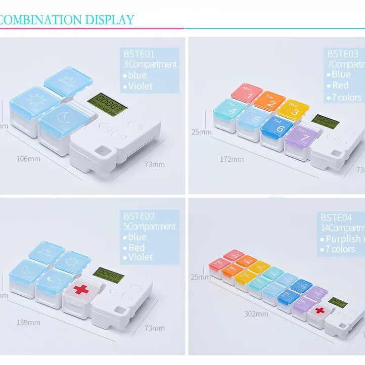 Smart Medicine Box with Reminder & Large Storage