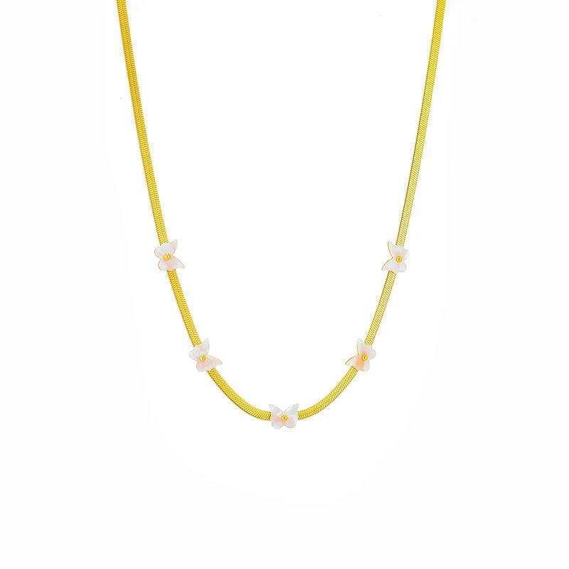 Elegant Butterfly & Daisy Charm Jewelry Set