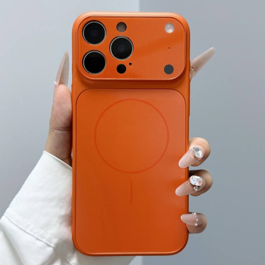 Magnetic Shockproof AG Matte Glass Phone Case with Lens Protection for iPhone 17 16 15 14 13 Pro Max