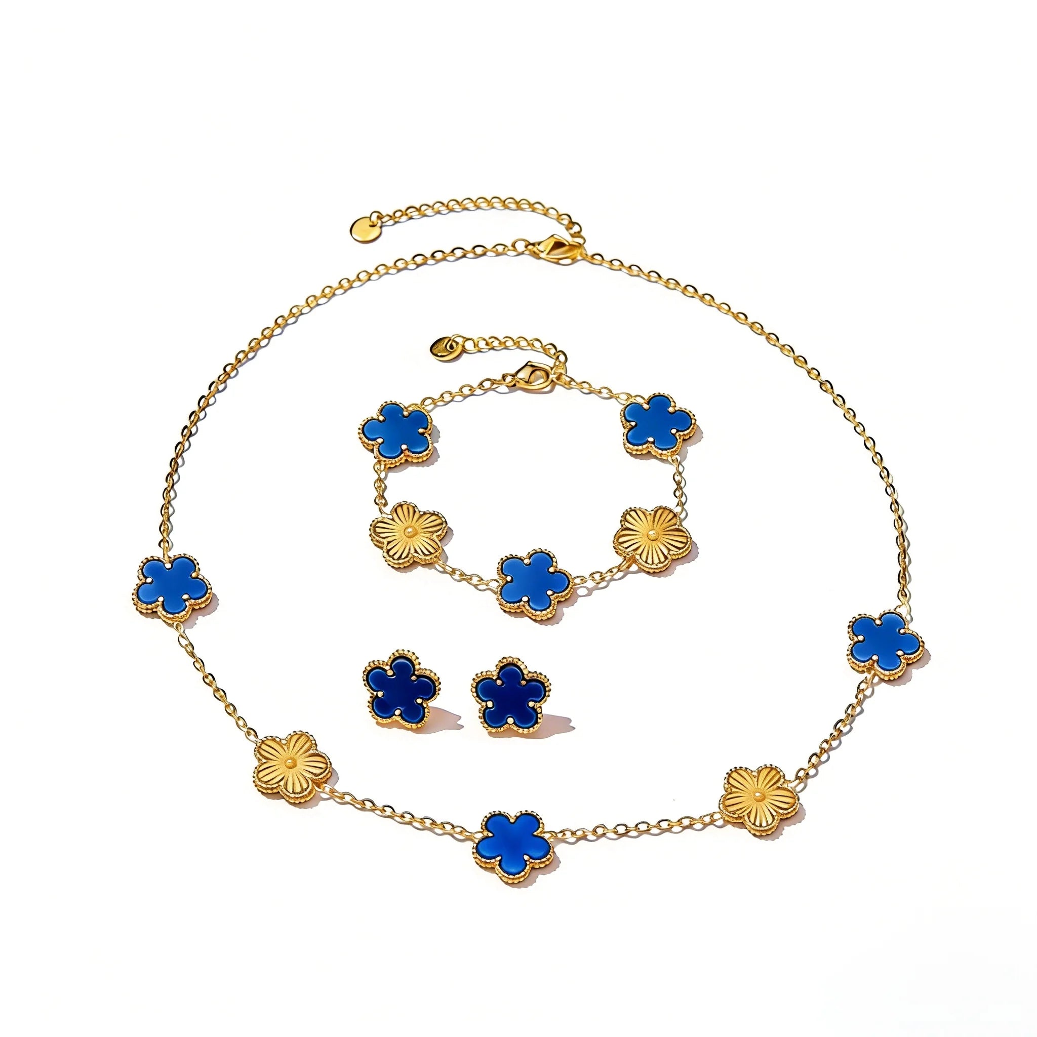 Elegant Five Clover Stainless Steel Jewelry Set