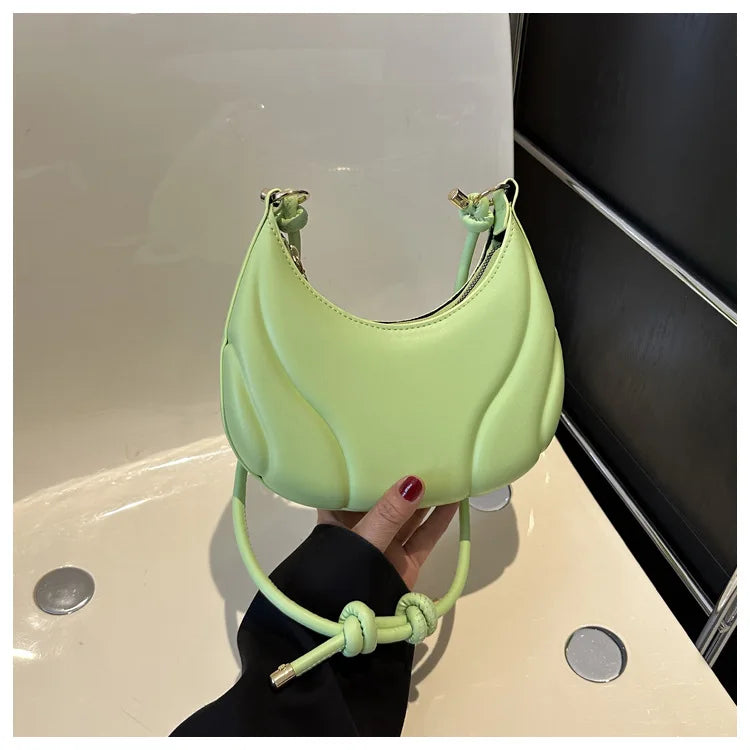Women's PU Solid Color Hand Crossbody Outdoor Small Body Bag