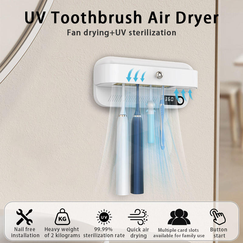 Electric Toothbrush Sanitizer with UV Sterilization & 4-Slot Holder